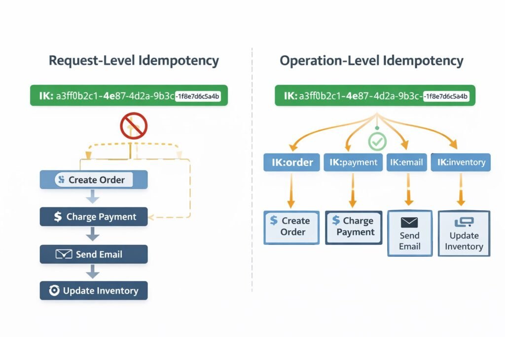 Request-Level vs Operation-Level Idempotency (Derived Key Workflow Architecture)